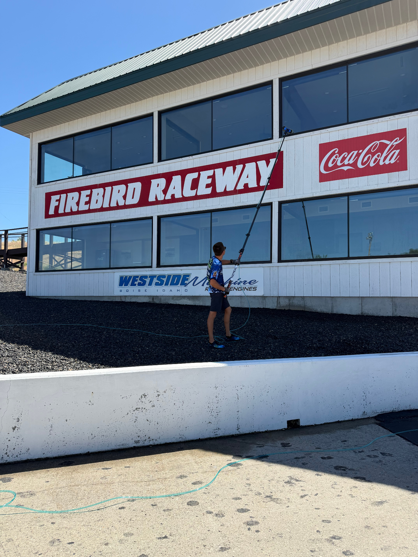 Epic crew cleaning windows at Firebird Raceway